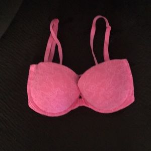 Hot pink lace bra